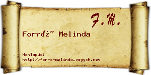 Forró Melinda névjegykártya