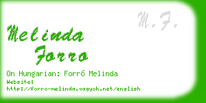melinda forro business card